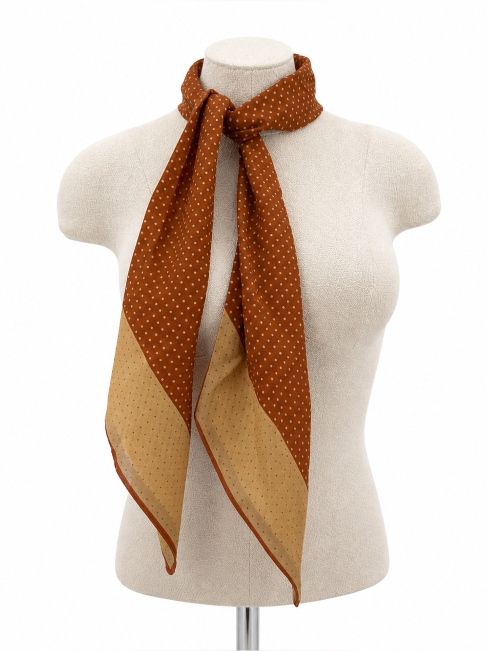 Jim Renoir Vintage Polka Dot Scarf Thin Lightweight Hair Accessory Tie Gim